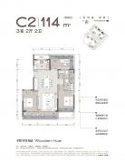 8㎡鸿望户型（三室两厅两卫）L型明厨设想